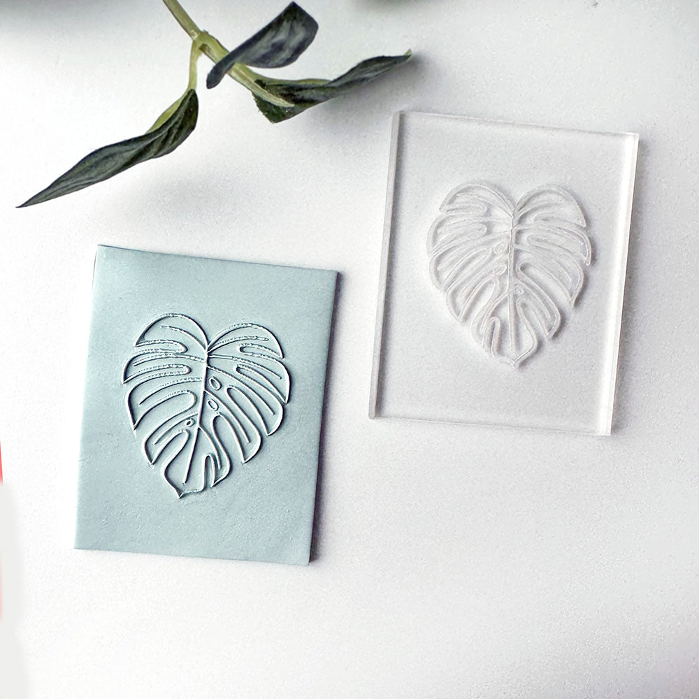 Monstera Leaf Texture Stamp | Acrylic Embossing Plate -