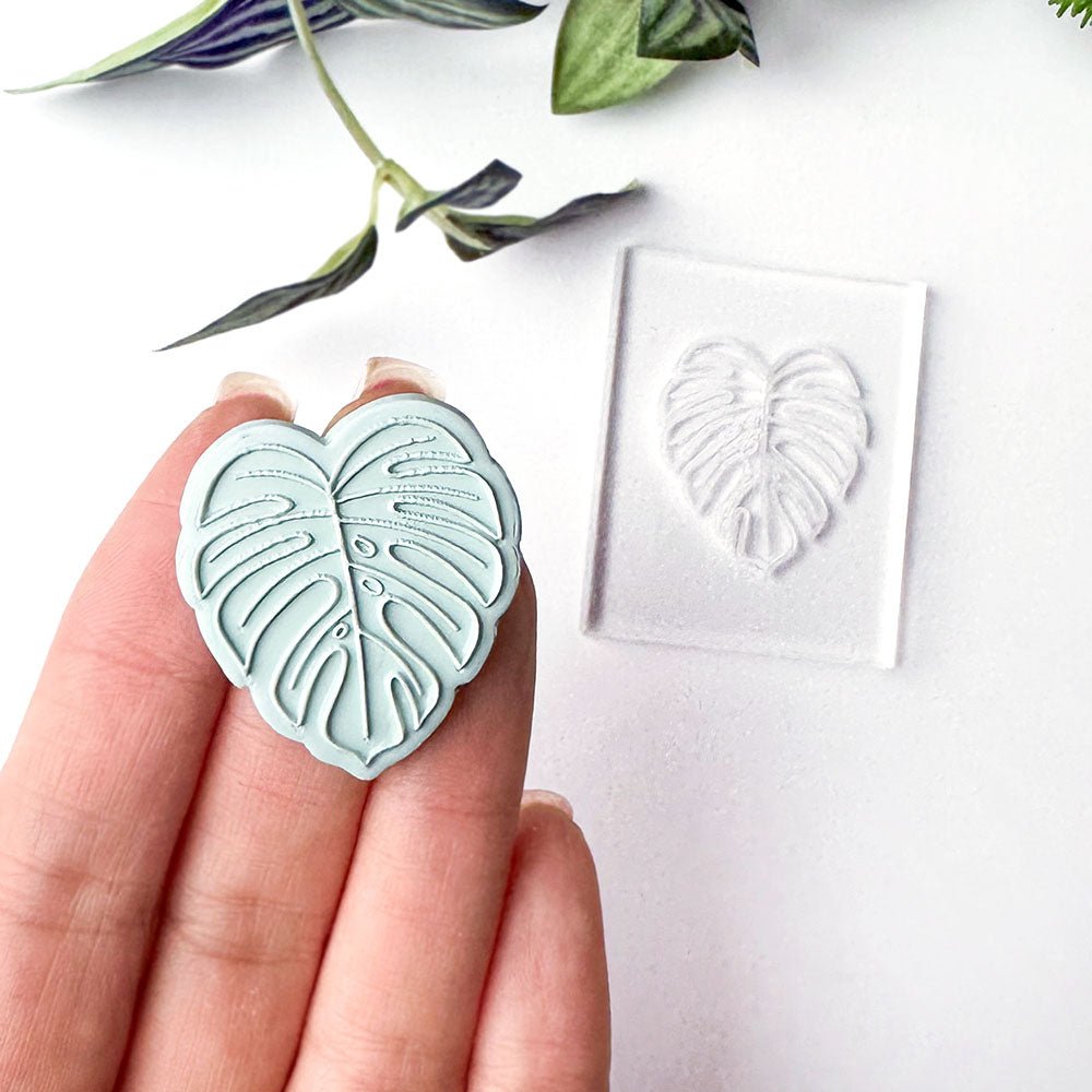 Monstera Leaf Texture Stamp | Acrylic Embossing Plate -