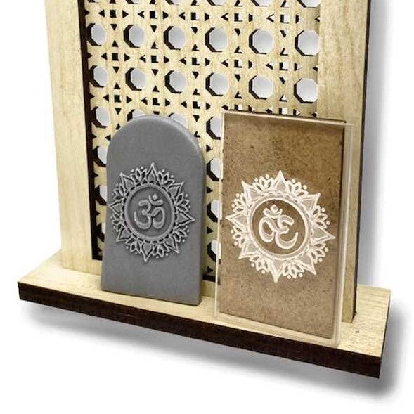 Om Symbol - Yoga soothing mantra mini texture stamp | Acrylic embossing tile / plate -