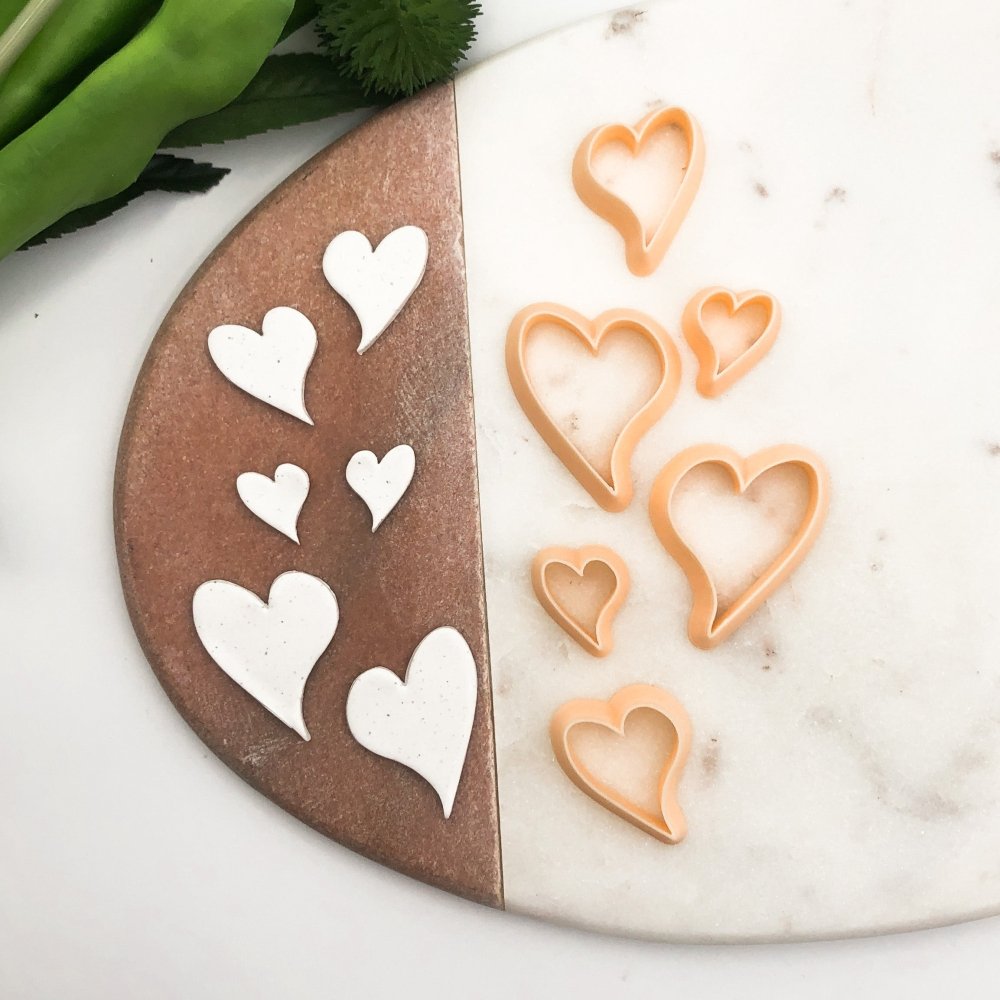 Organic Heart Mirror Polymer Clay Cutter Set | Valentines -