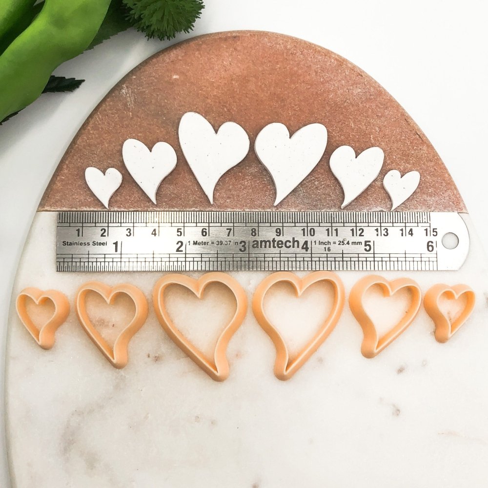 Organic Heart Mirror Polymer Clay Cutter Set | Valentines -