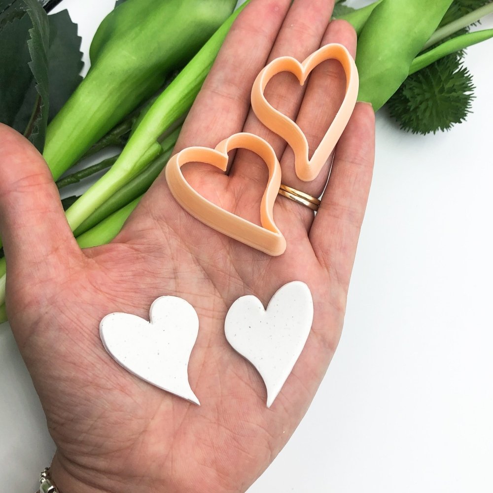 Organic Heart Mirror Polymer Clay Cutter Set | Valentines -