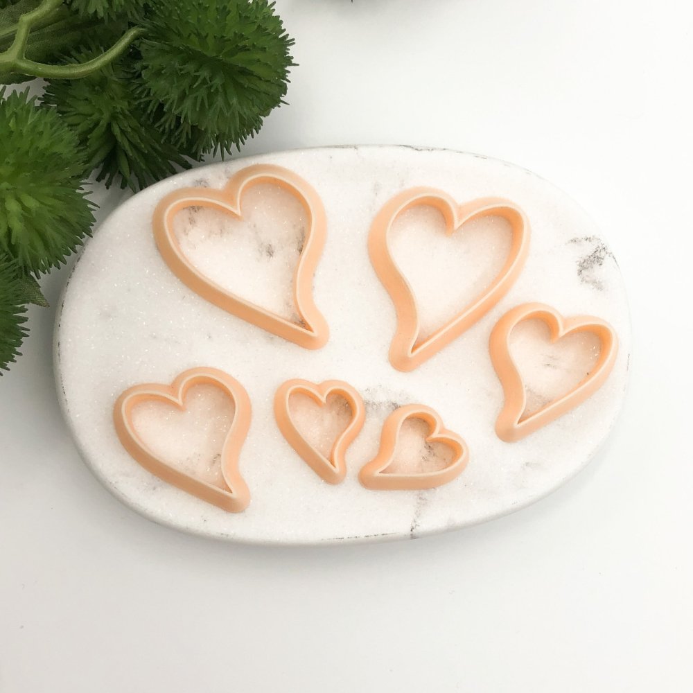 Organic Heart Mirror Polymer Clay Cutter Set | Valentines -
