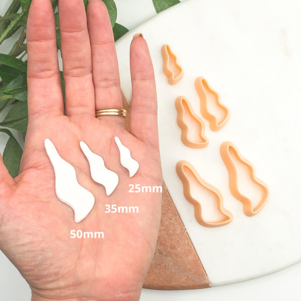Organic Wavy Drop Clay Cutter | Mirror Set or Single -