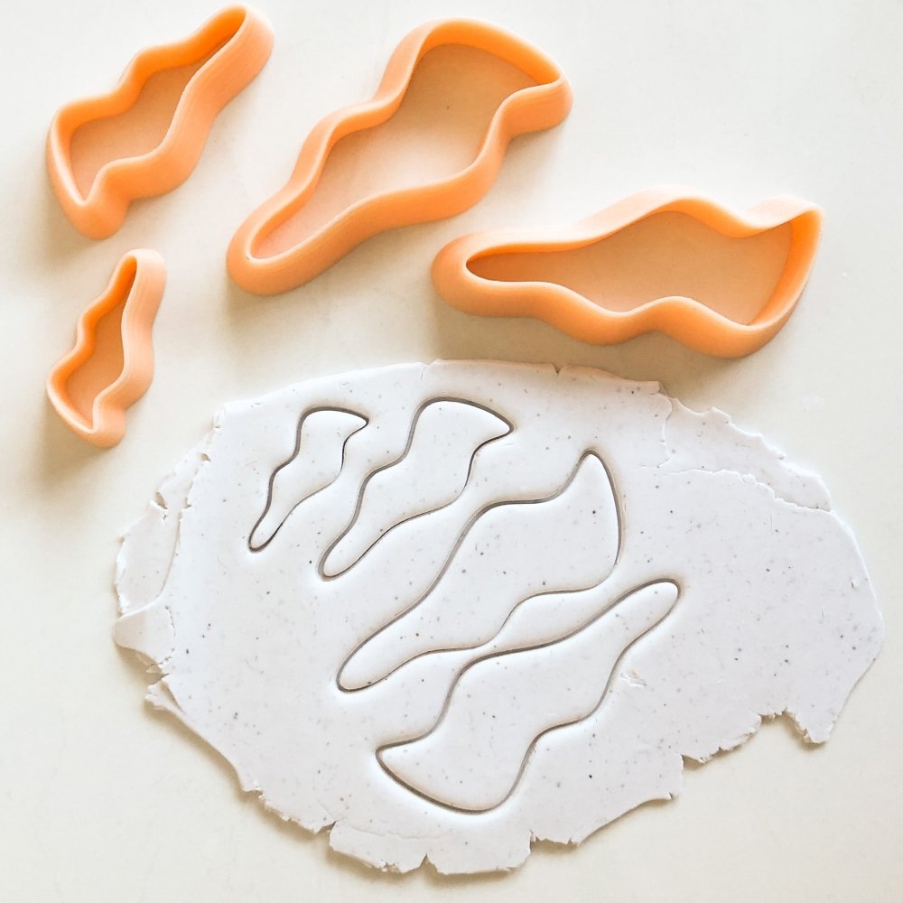 Organic Wavy Drop Clay Cutter | Mirror Set or Single -