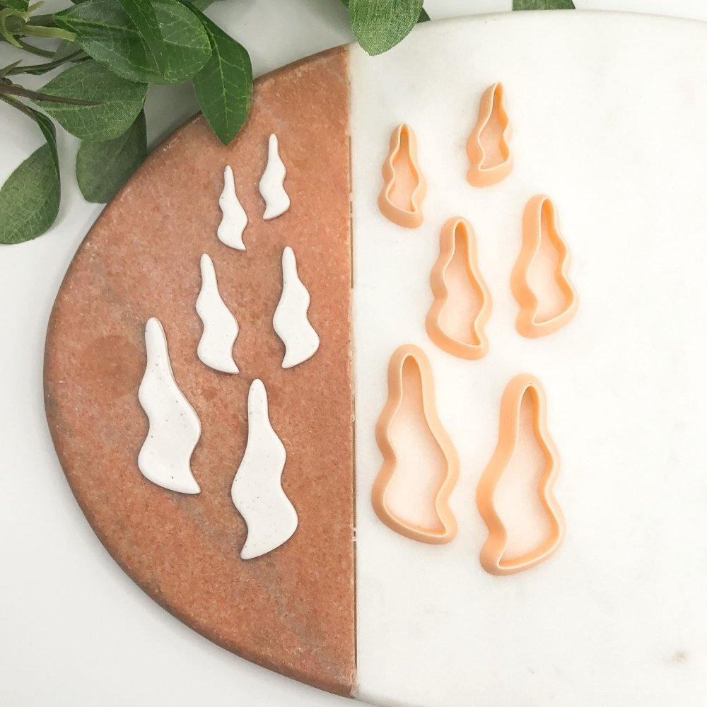 Organic Wavy Drop Clay Cutter | Mirror Set or Single -