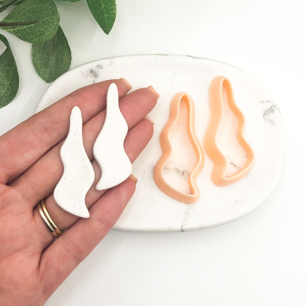 Organic Wavy Drop Clay Cutter | Mirror Set or Single -