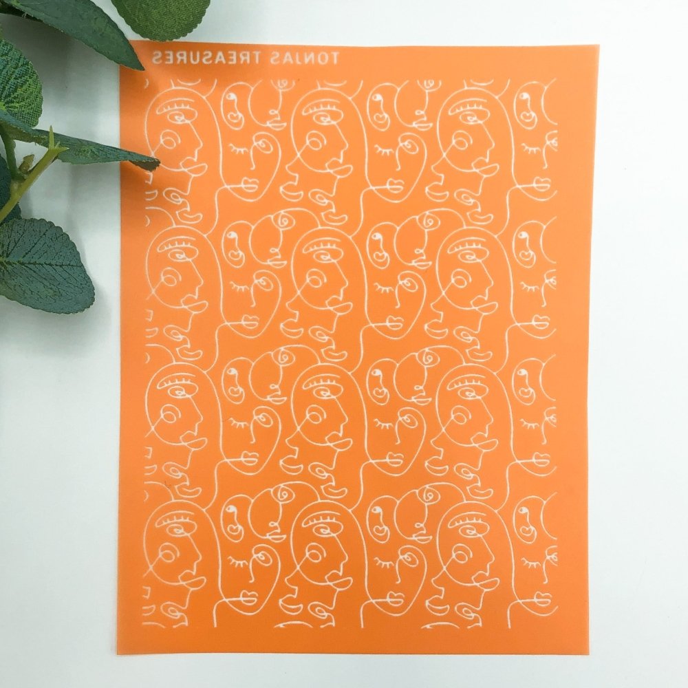 Picasso Style Faces Silkscreen | Line Art -