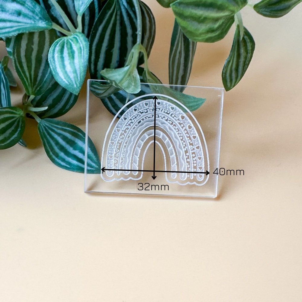Rainbow Arch Texture Stamp | Clear Acrylic Embossing Plate -