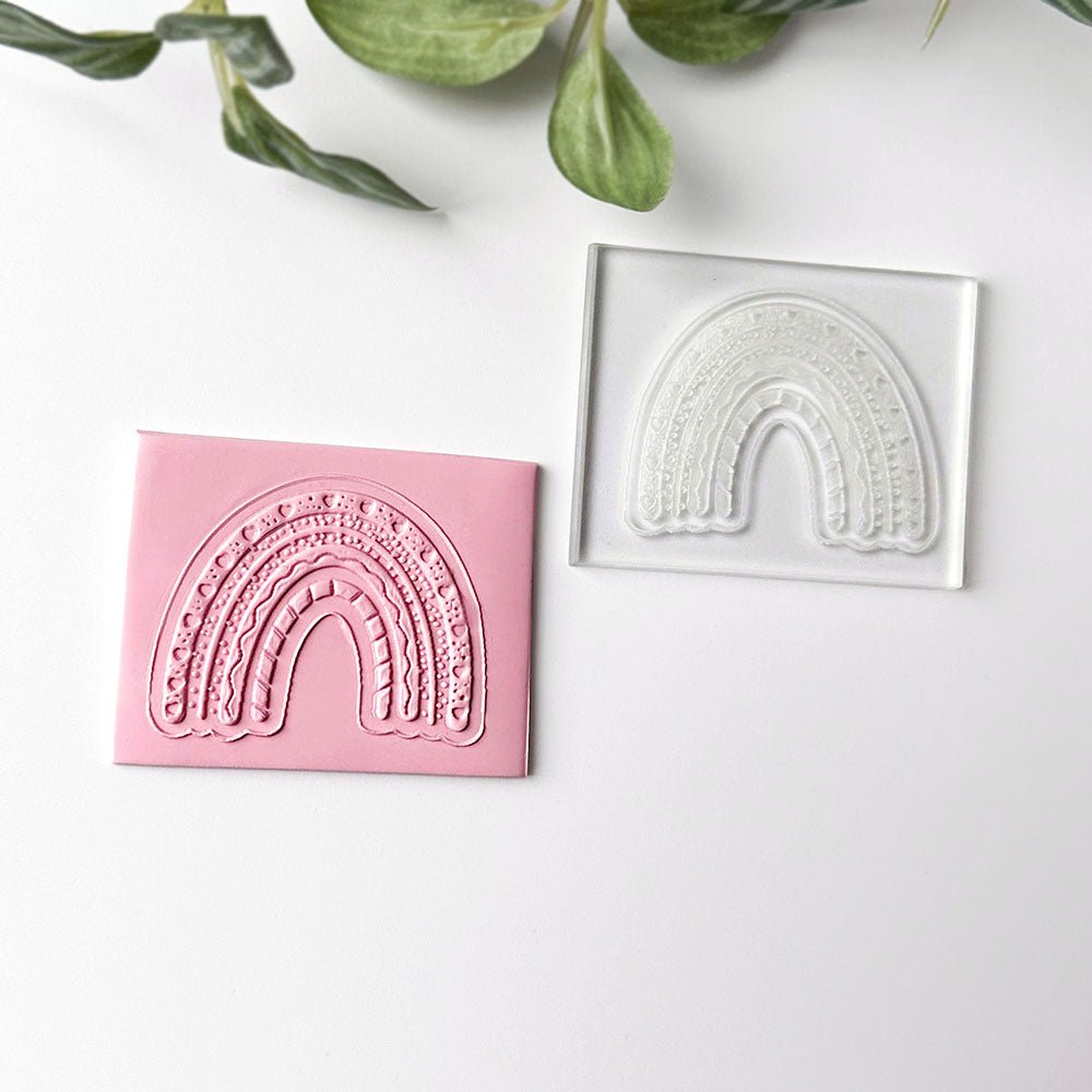 Rainbow Arch Texture Stamp | Clear Acrylic Embossing Plate -