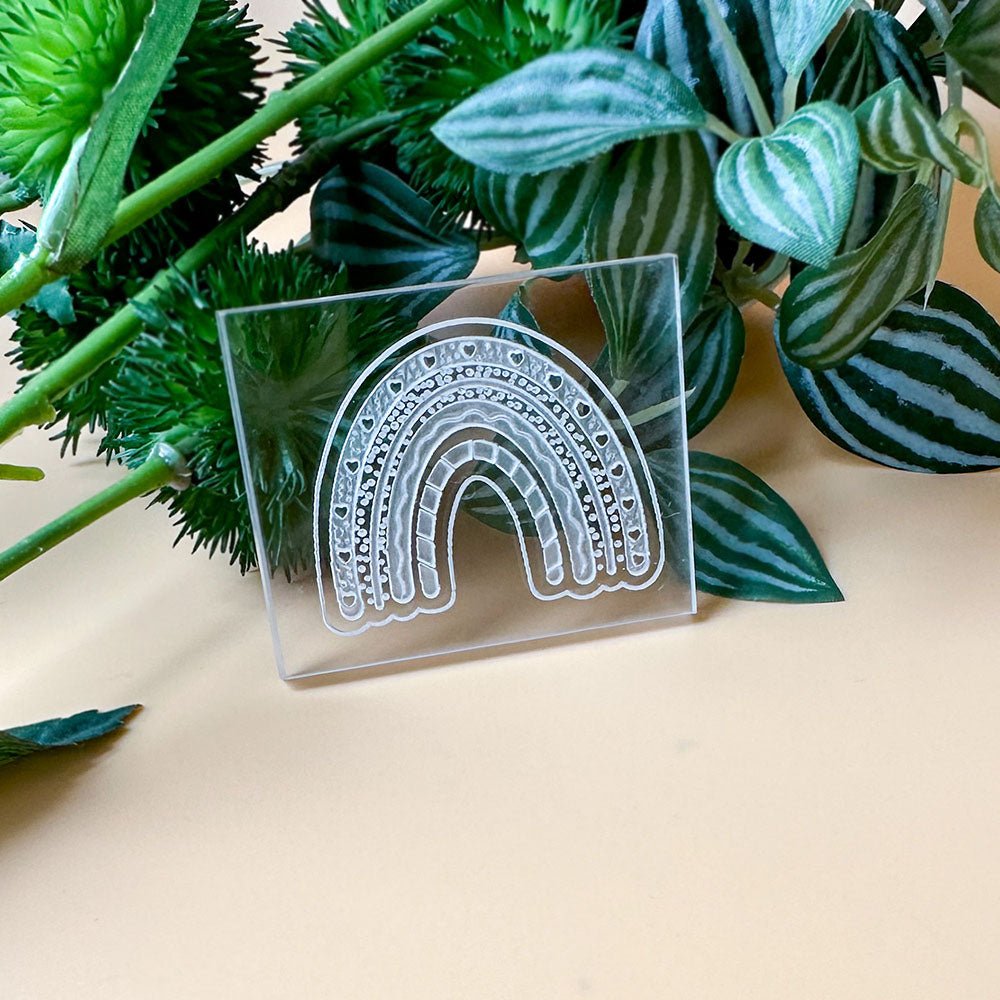 Rainbow Arch Texture Stamp | Clear Acrylic Embossing Plate -