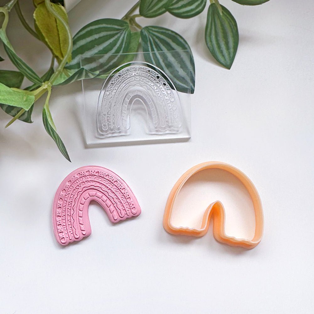 Rainbow Arch Texture Stamp | Clear Acrylic Embossing Plate -