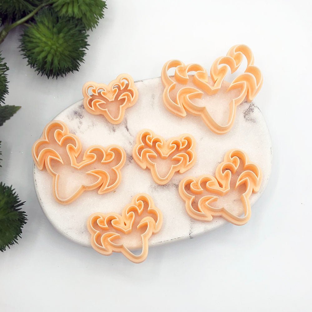 Reindeer Clay Cutter | Ornate Stag Head | Christmas Deer -