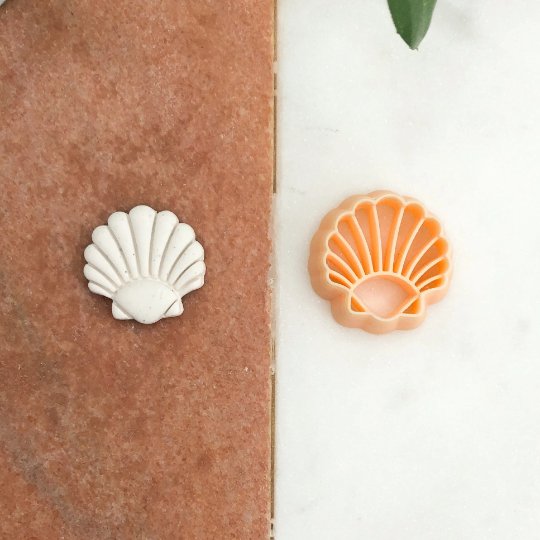 Seashell Clay Cutter | Embossed Inner Stamp -