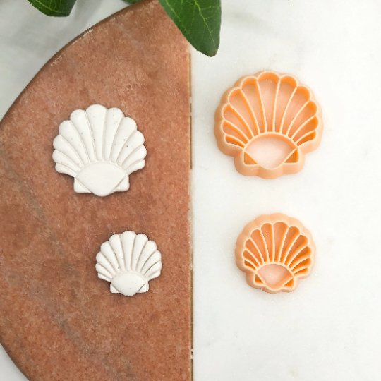 Seashell Clay Cutter | Embossed Inner Stamp -