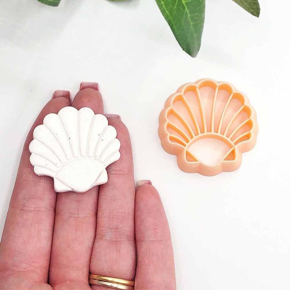 Seashell Clay Cutter | Embossed Inner Stamp -
