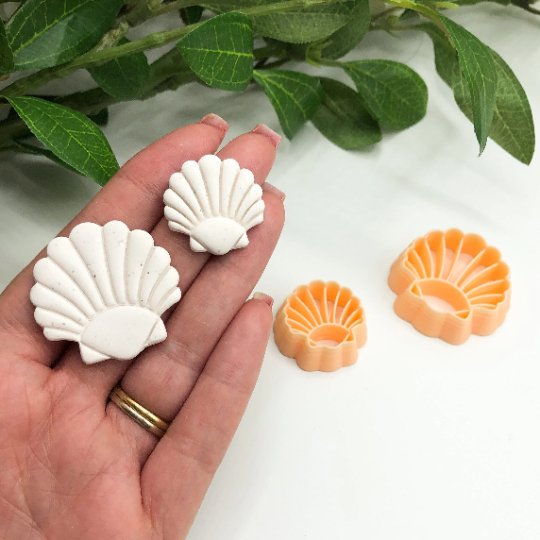 Seashell Clay Cutter | Embossed Inner Stamp -