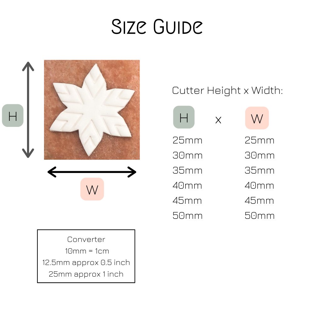 Snowflake Clay Cutter | Embossed Inner Imprint -