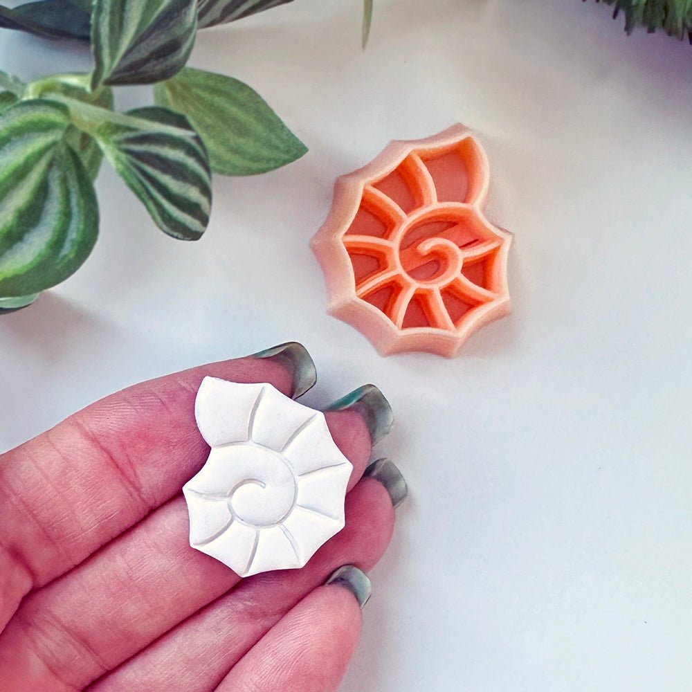 Spiral Seashell Clay Cutter | Beach Sea Shell Inner Stamp -