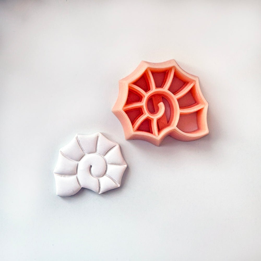 Spiral Seashell Clay Cutter | Beach Sea Shell Inner Stamp -