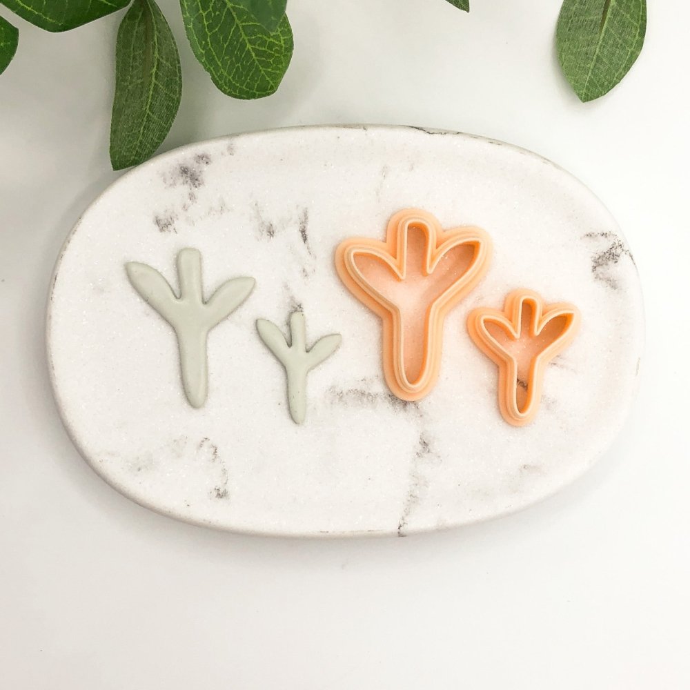 Stem Leaf Clay Cutter | Choose Mirror Set or Single Cutter -
