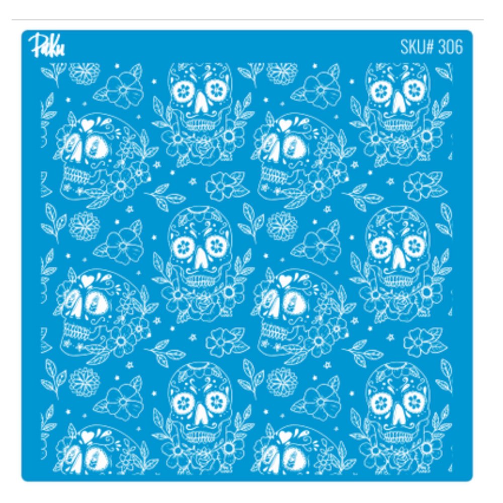 Sugar Skulls Silkscreen Stencil | Mexican Day of the Dead Halloween Pattern -