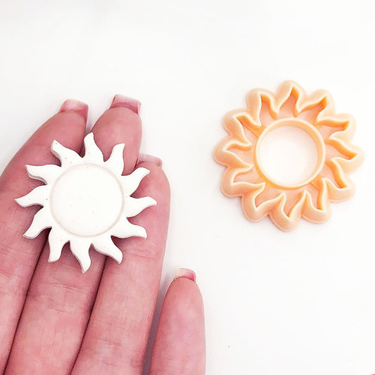 Sun Clay Cutter | Inner Embossed Circle -