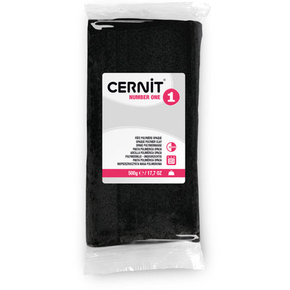 Cernit Polymer Clay 500g | Number One - 100 Black