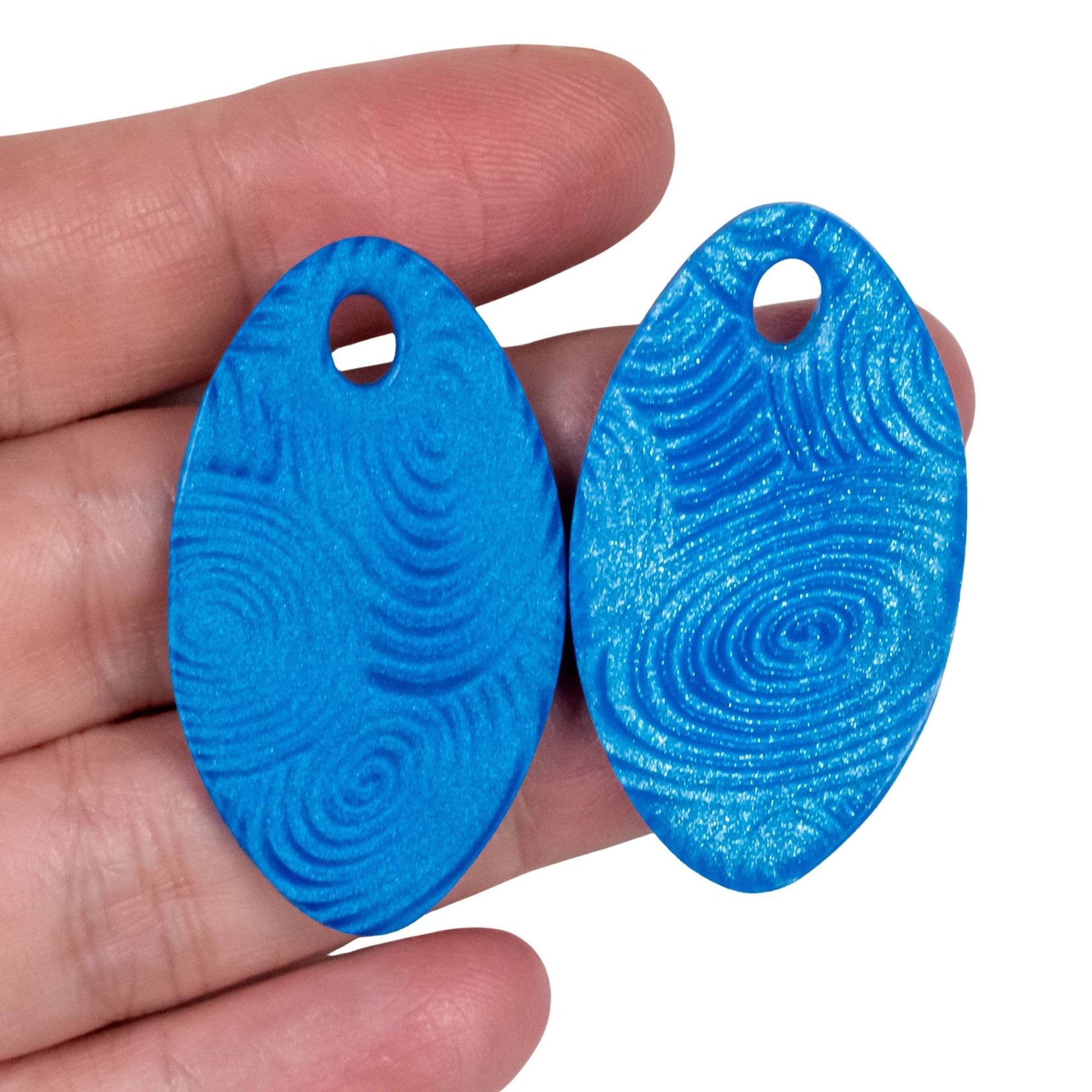 Cernit pearl blue polymer clay swatch baked CE0860056200C