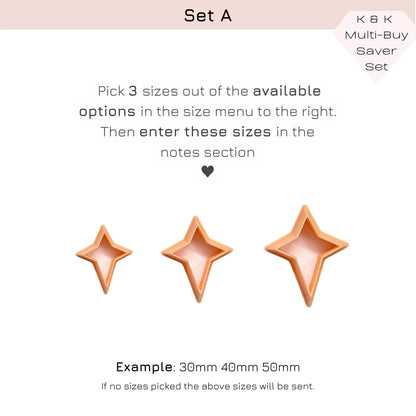 Set A - pick 3 sizes of clay cutter
