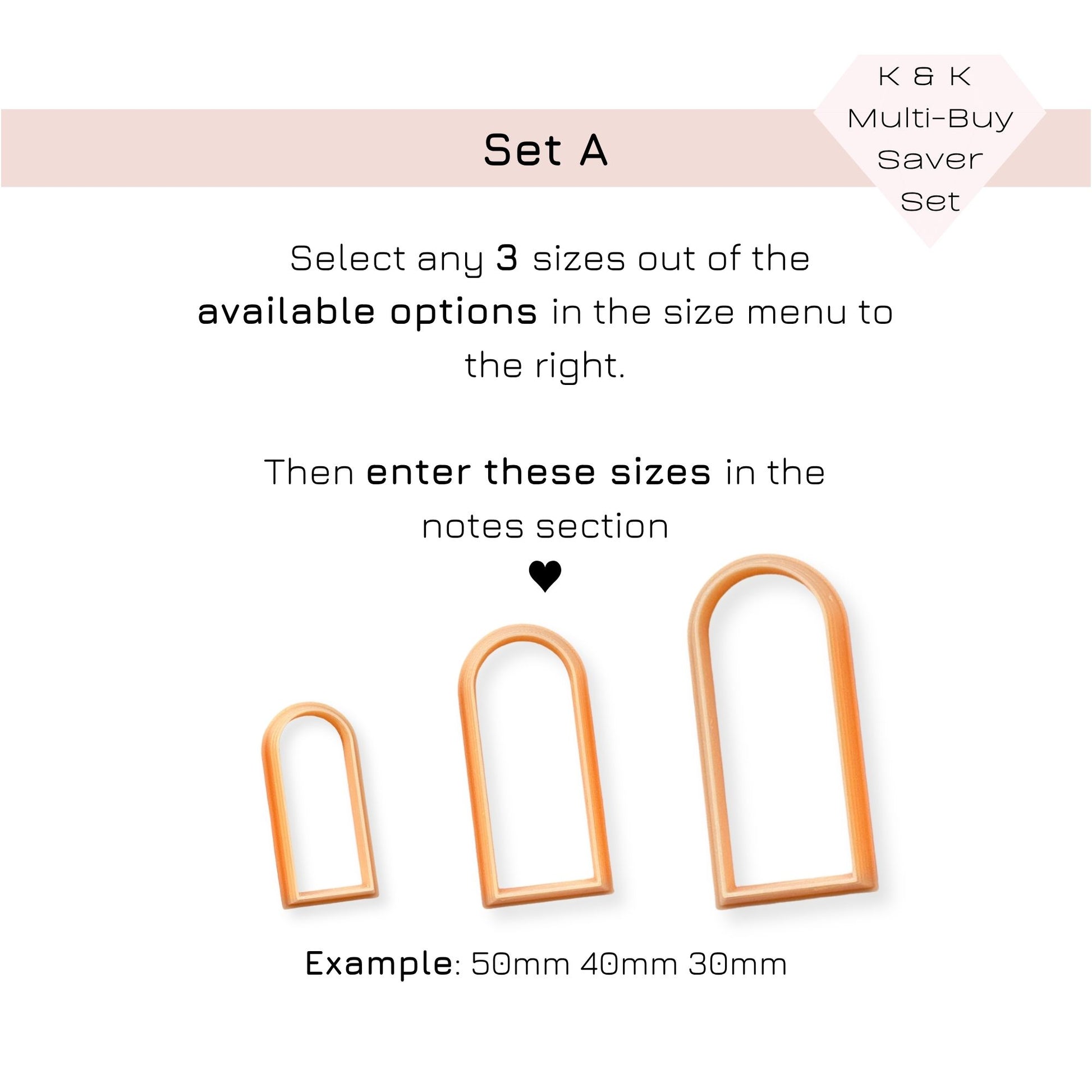 Three set of clay cutters ach slim with text explaining a multi-buy saver set option.