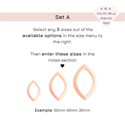 Oval Marquise Clay Cutter - set choose your own bundle