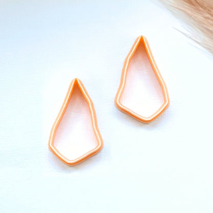Organic drop, abstarct dagger shape clay cutter - mirror set of two