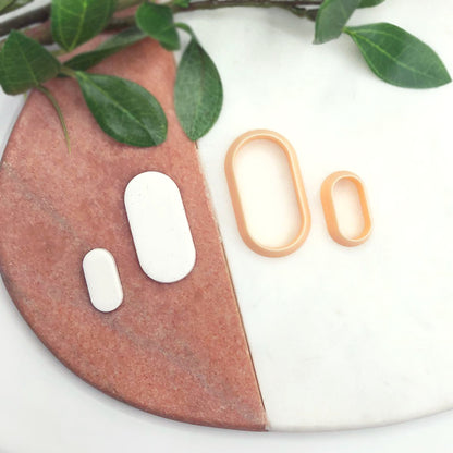 Oval pill clay cutter. Capsule oblong shape cutting tool for polymer clay jewellery makers.