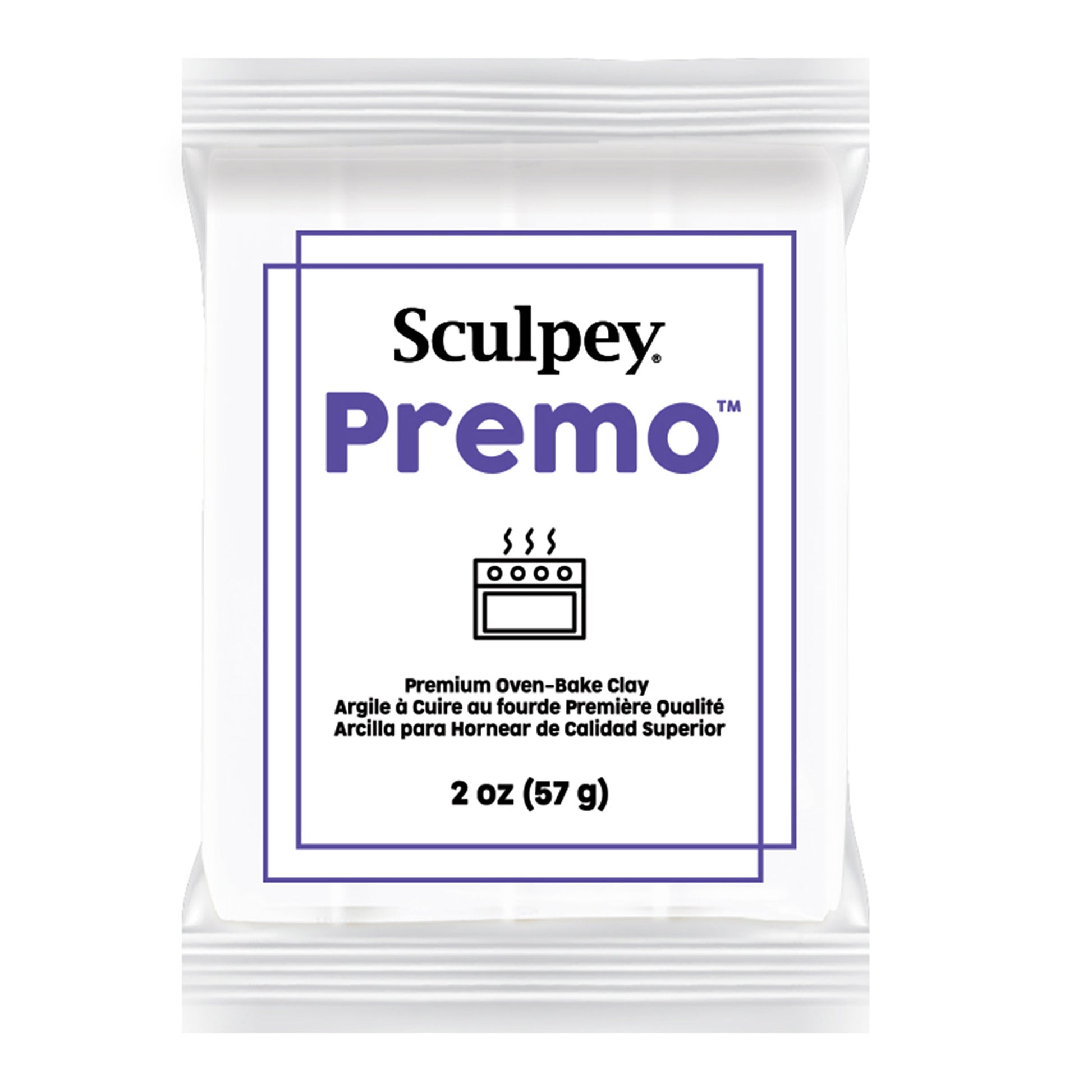 Sculpey Premo packaging with white background - Sculpey Premo Polymer Clay | 57g - 5001 White - 
