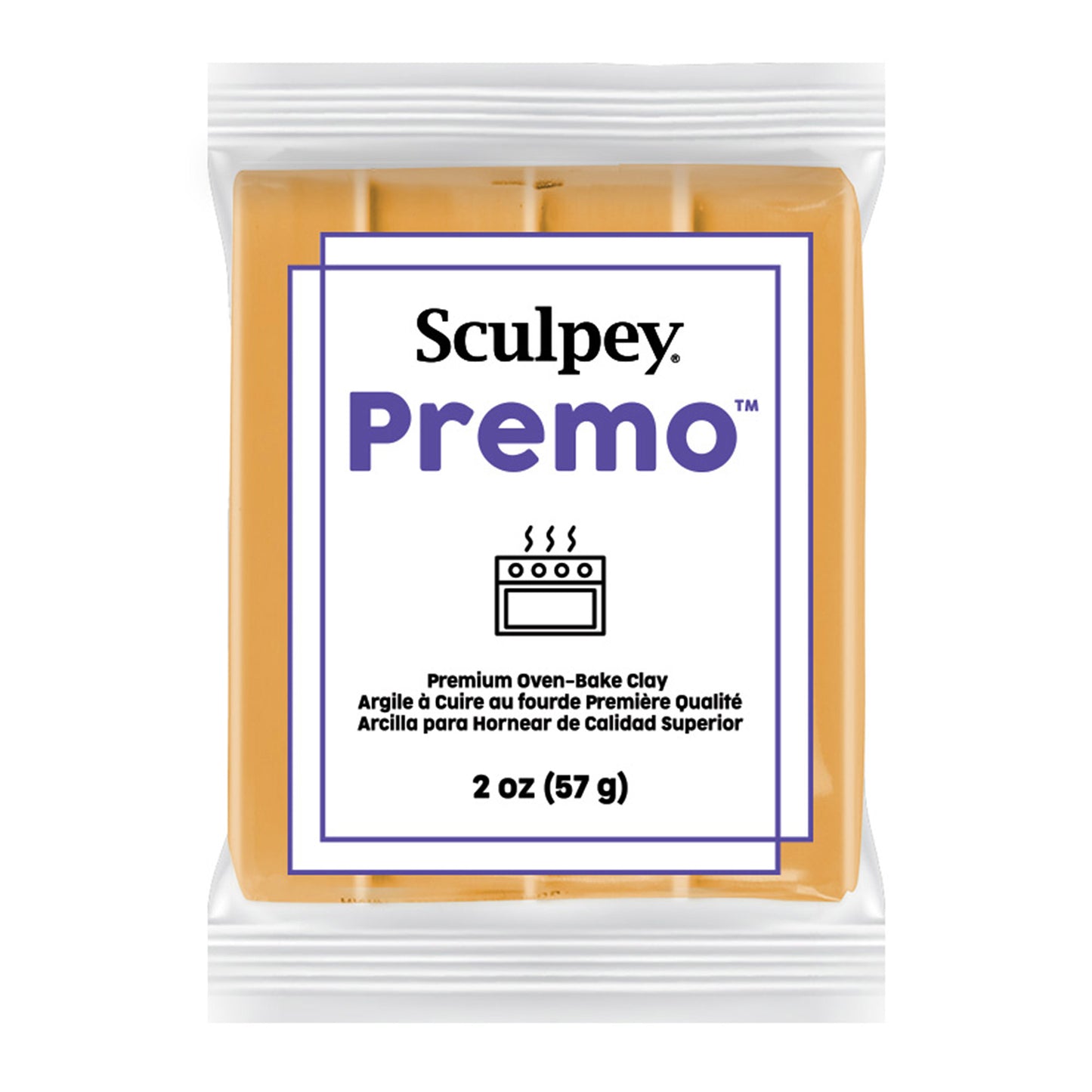 Sculpey Premo packaging with white background - Sculpey Premo Polymer Clay | Mustard - 57g - 