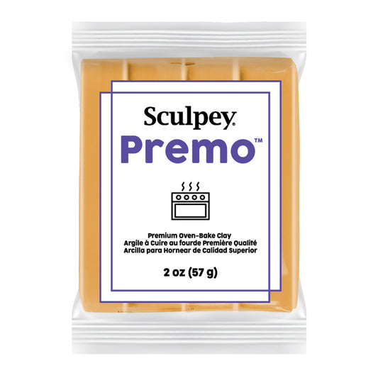 Sculpey Premo packaging with white background - Sculpey Premo Polymer Clay | Mustard - 57g - 