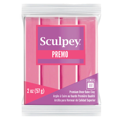 Sculpey Premo blush polymer clay in package with pink and purple design on a white background
