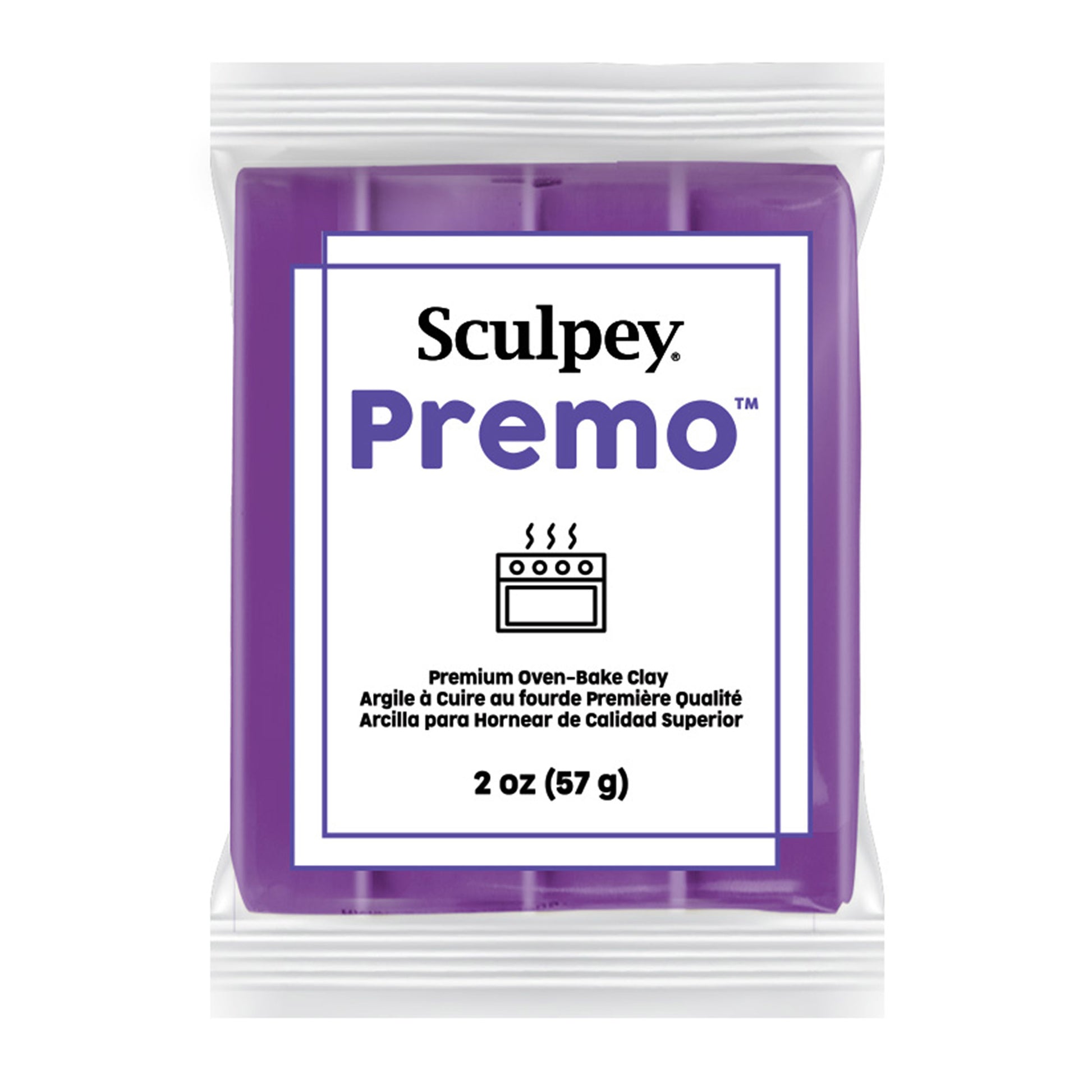 Sculpey Premo clay package on a white background - Sculpey Premo Polymer Clay | Purple Pearl - 57g - 