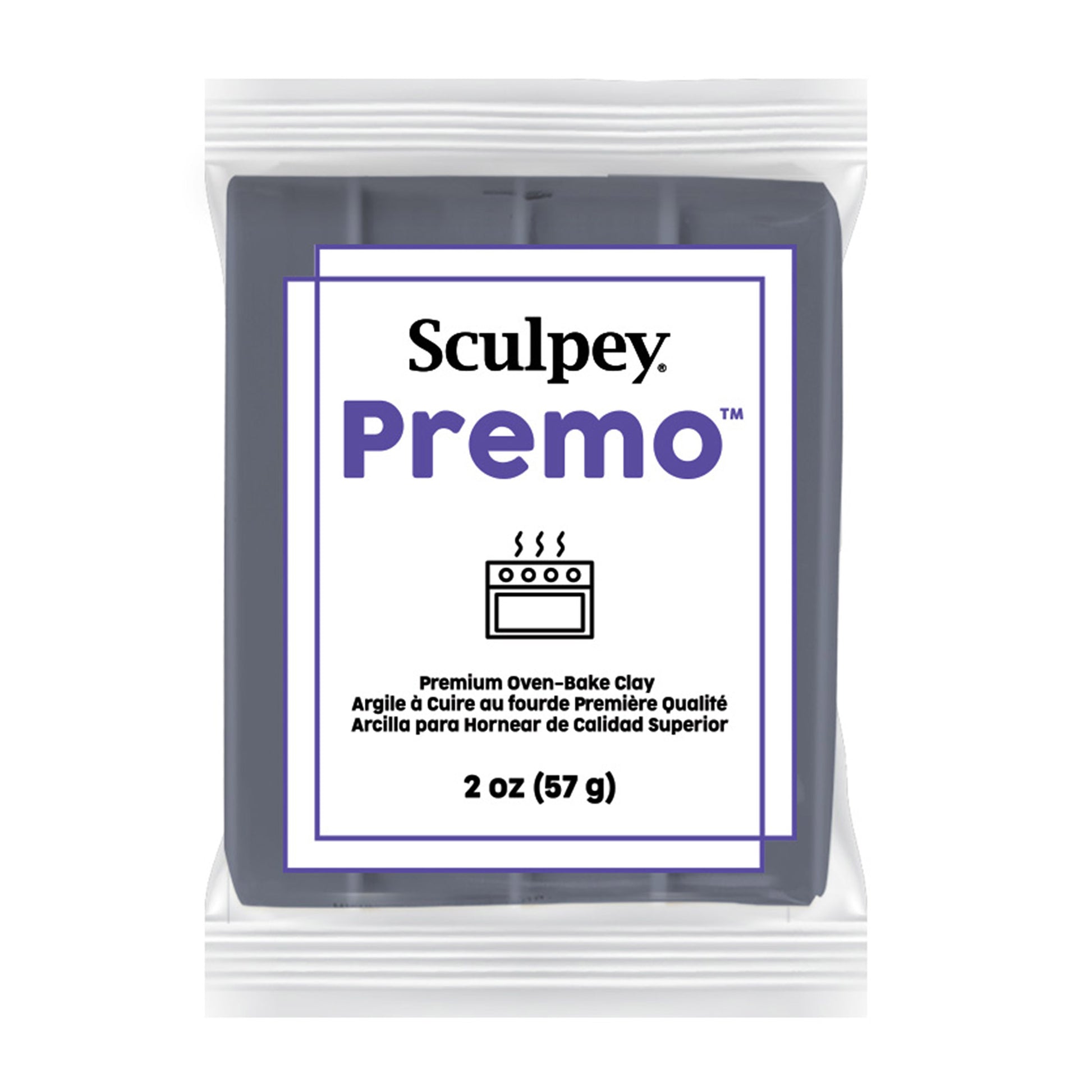 Sculpey Premo slate polymer clay - new packaging on a white background