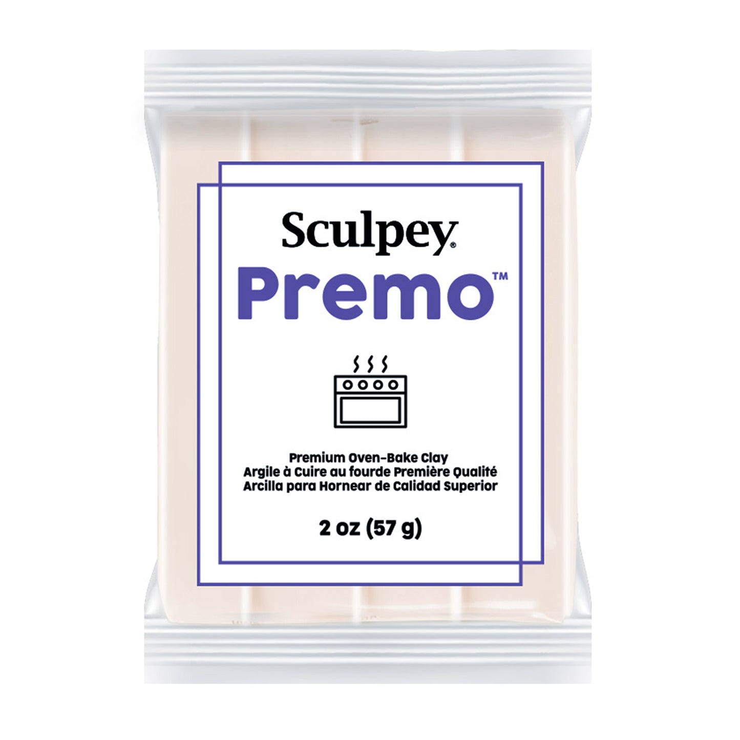 Sculpey Premo packaging with white background - Sculpey Premo Polymer Clay | White Translucent - 57g - 