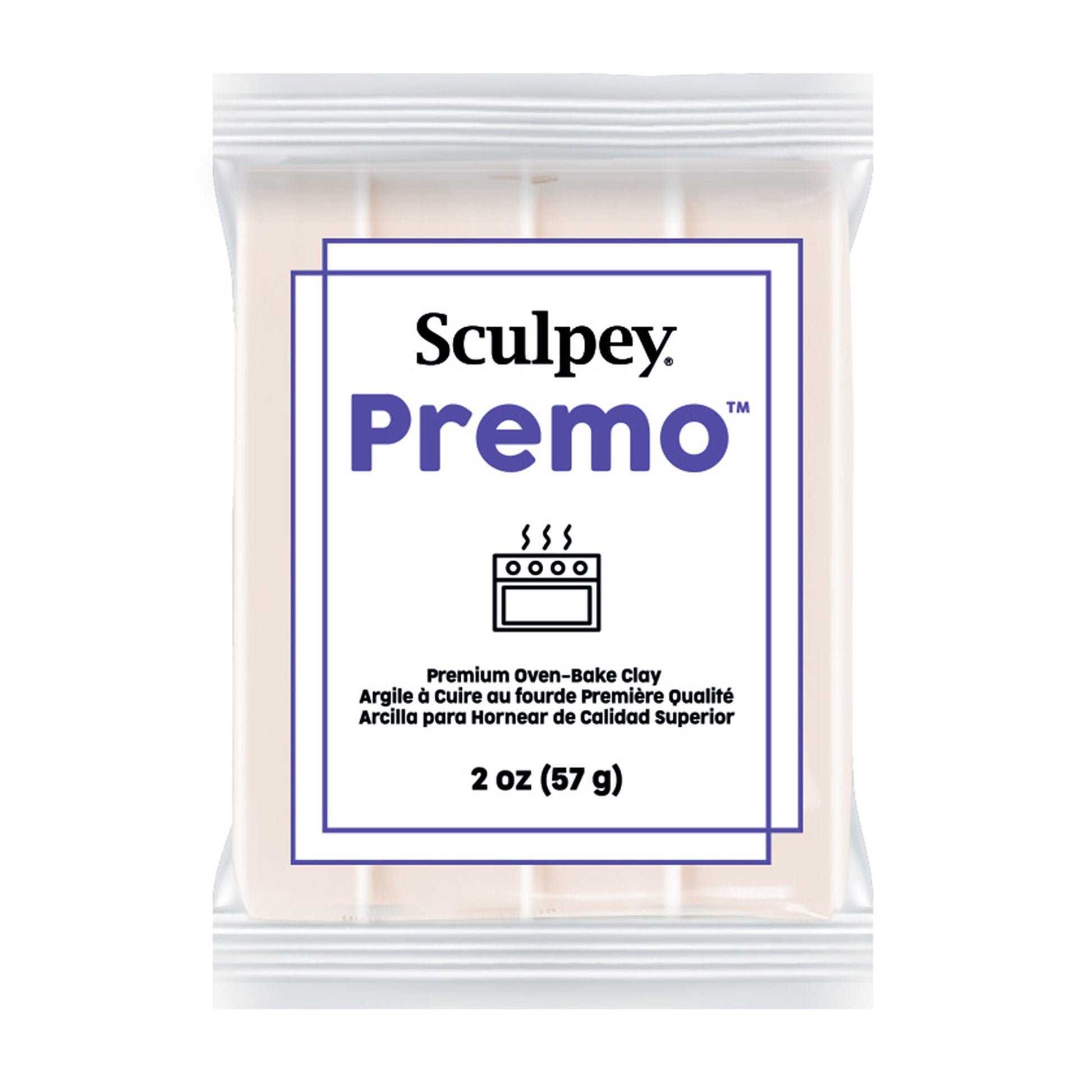 Sculpey Premo packaging with white background - Sculpey Premo Polymer Clay | White Translucent - 57g - 