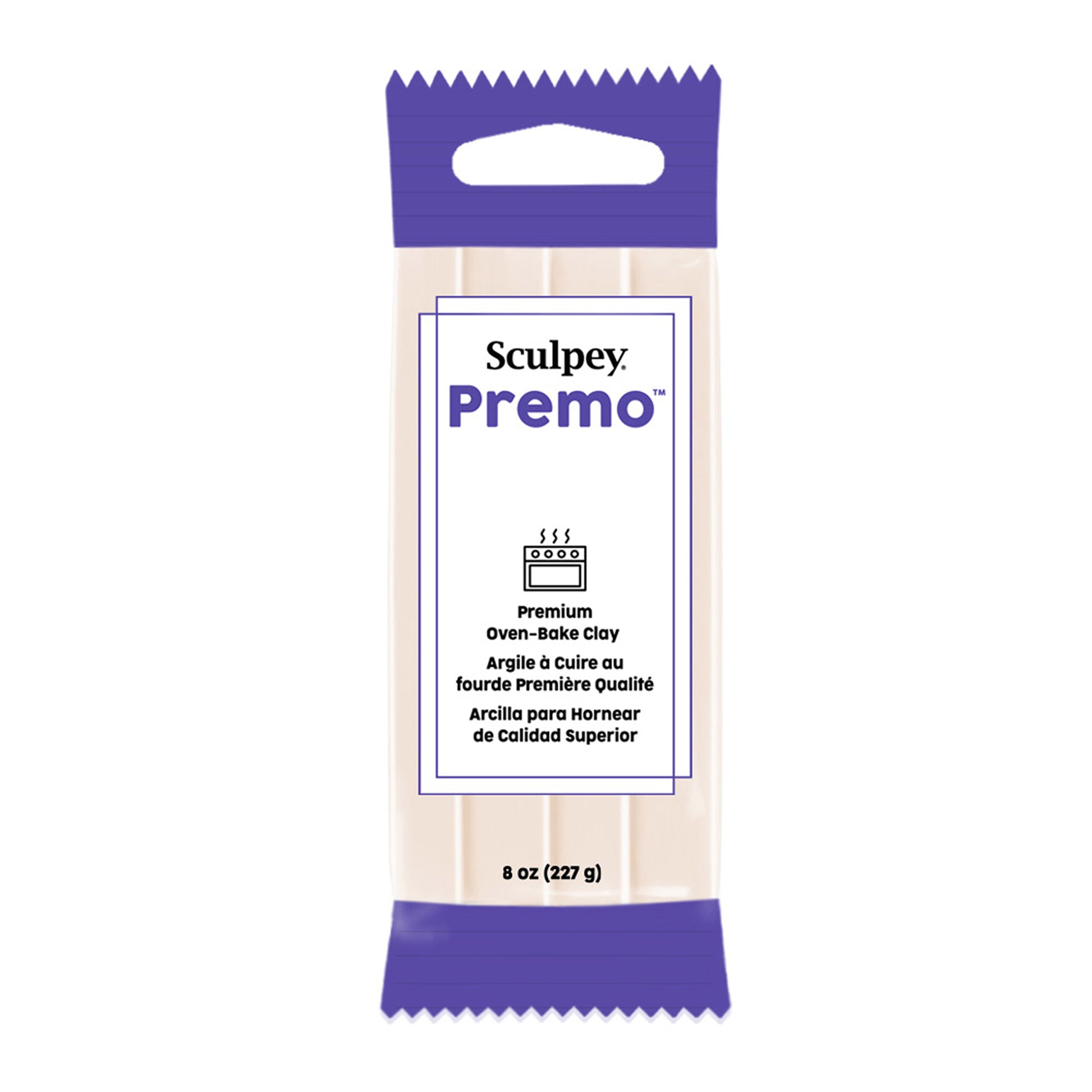 Premo translucent polymer clay 227g 8 oz - new packaging on a white background