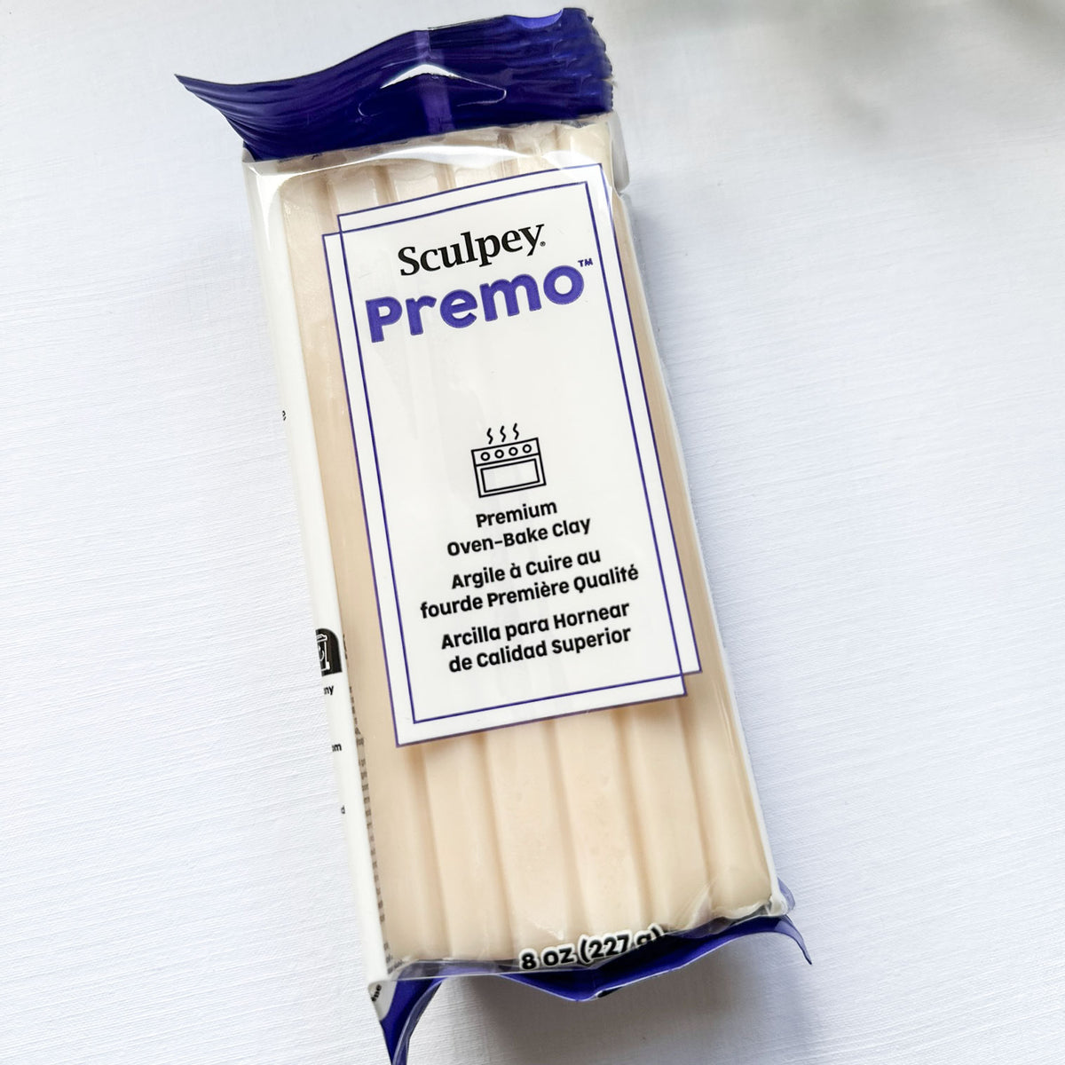 Sculpey premo 227g translucent (8oz) medium bar Sculpey polymer oven bake clay - real picture on a white background
