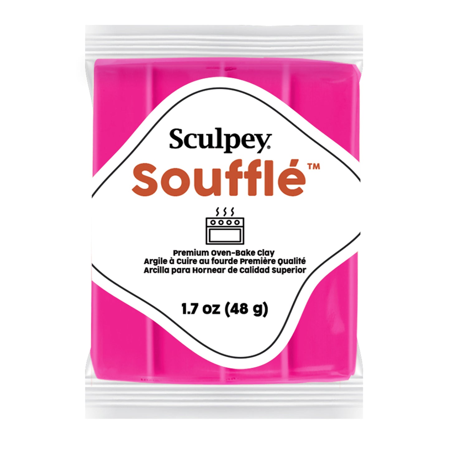 Sculpey Souffle clay in  package on a white background - magenta