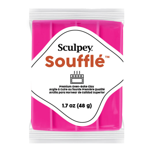 Sculpey Souffle clay in  package on a white background - magenta