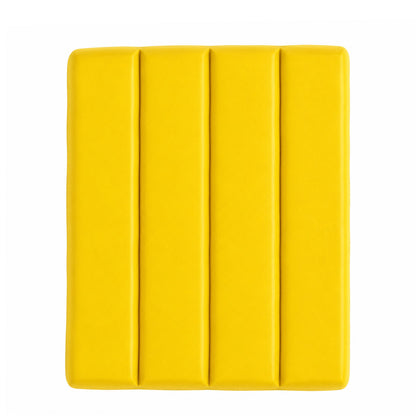 Cadmium yellow raw souffle polymer clay on a white background