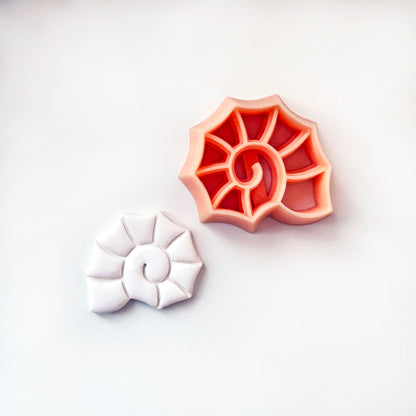 Spiral seashell clay cutter. The 25mm is shown here.For polymer clay shell coastal crafts