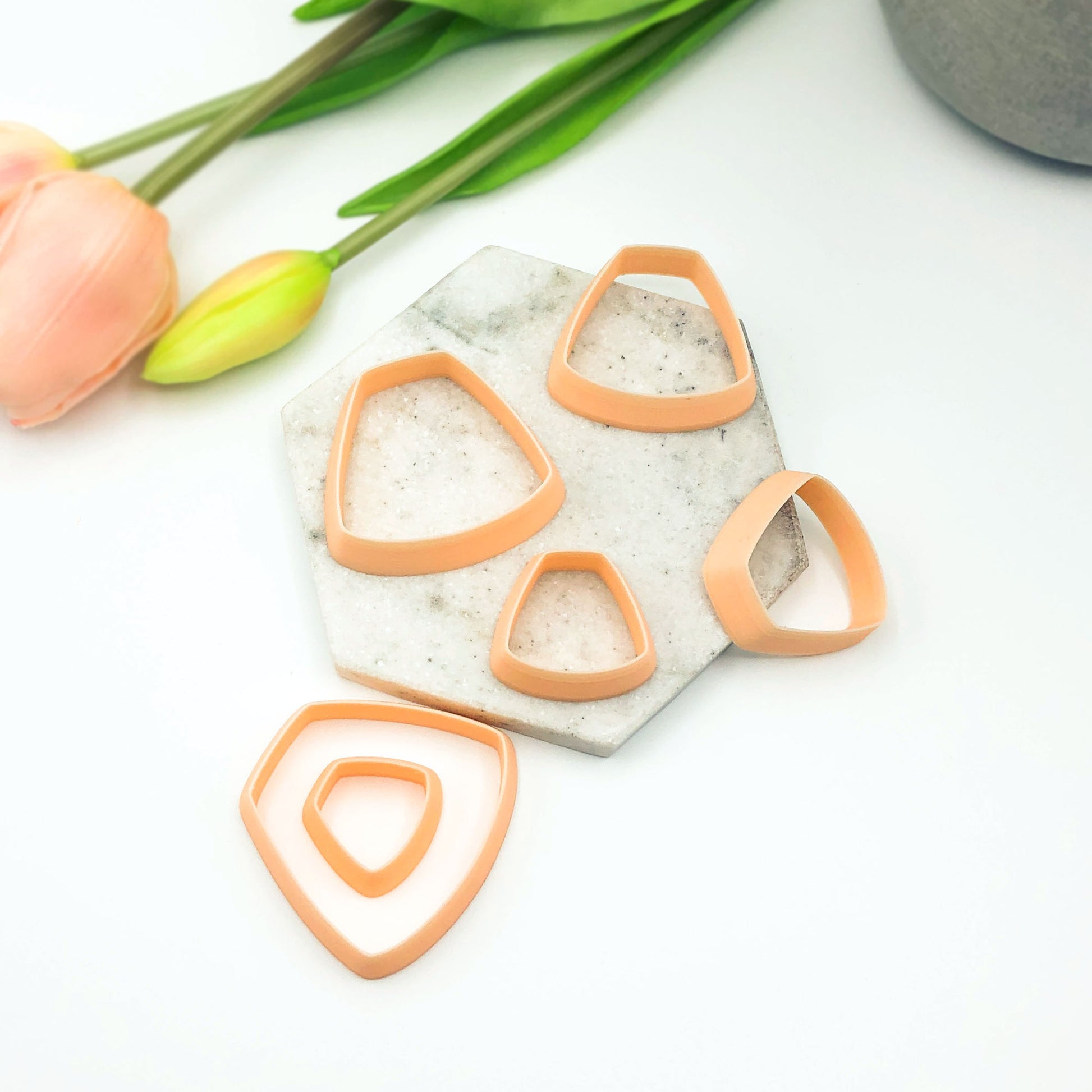 Trapezum clay cutter for use with polymer clay. perfect size for jewellery makers
