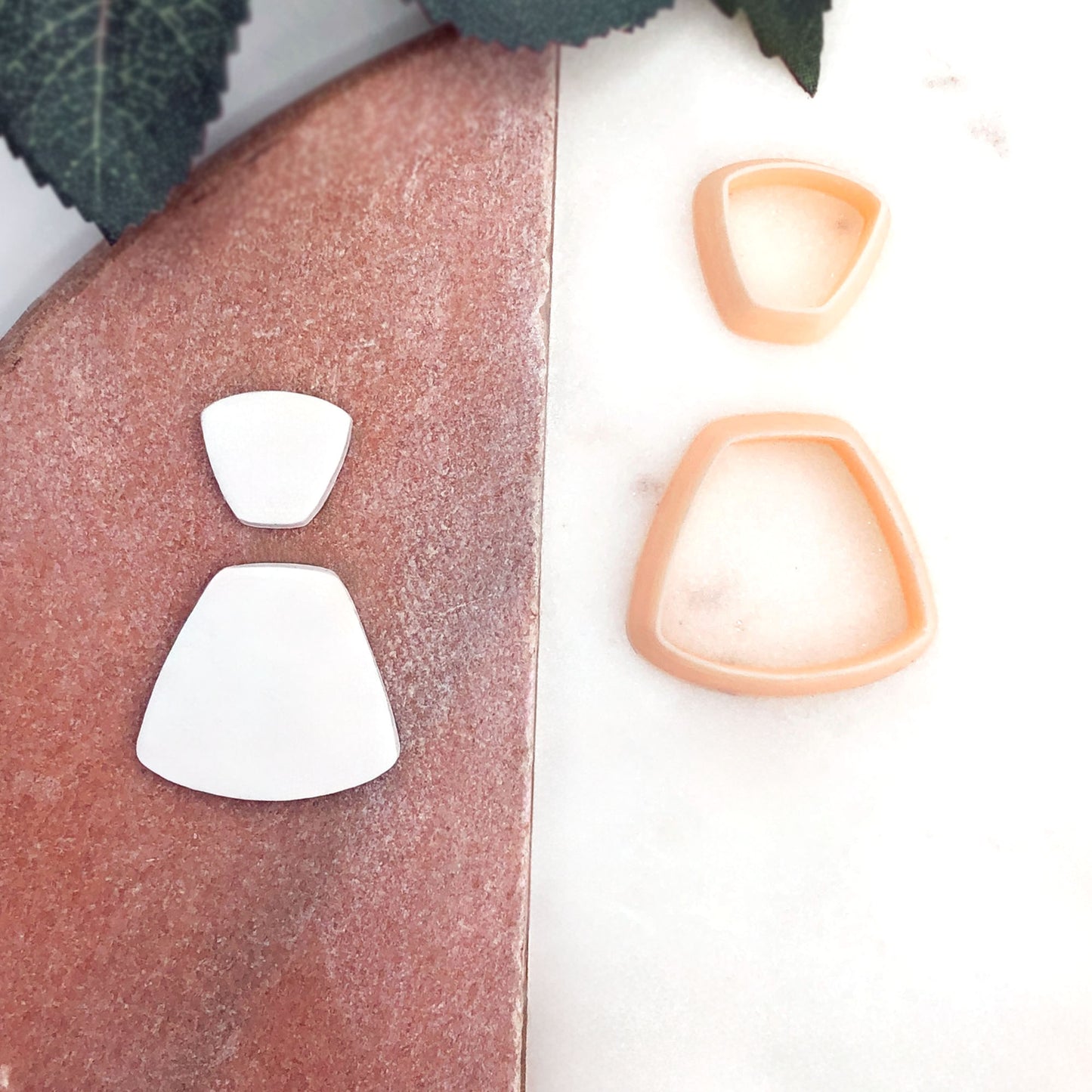 Trapezum clay cutter for use with polymer clay. perfect size for jewellery makers